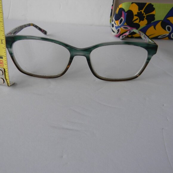 VERA BRADLEY RIO GREEN/GRAY PRESCRIPTION EYEGLASSES & CASE **FRAMES ONLY - Picture 6 of 7